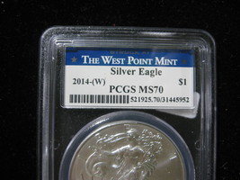 2014 W SILVER AMERICAN EAGLE PCGS GRADED MS 70 SUPER NICE! WEST PIONT MINT - $59.99