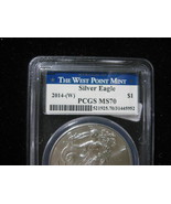 2014 W SILVER AMERICAN EAGLE PCGS GRADED MS 70 SUPER NICE! WEST PIONT MINT - £47.45 GBP