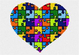Pepita Needlepoint Canvas: Heart Puzzle, 10&quot; x 7&quot; - £39.96 GBP+