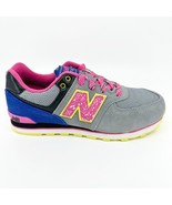 New Balance 574 Classics Grey Pink Blue Kids Running Sneakers KL57406G - £39.83 GBP