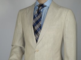 Men's ENZO Linen Spring Summer Suit Light Weight Breathable E58302-7 Natural image 8