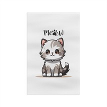 funny cat meow animal lovers gift Microfiber Tea Towel - £11.20 GBP
