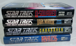 Lot of 4 Star Trek The Next Generation Hardback Books Q-Squared, Dark Mirror + - £14.87 GBP