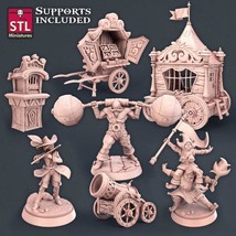 3D Printed STL Miniatures Carnival Set 28mm - 32mm War Gaming D&amp;D - $7.49+