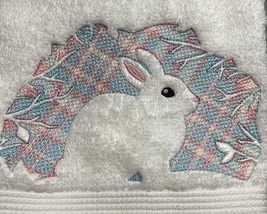 Embroidered Embossed Bunny Hand Towel - £12.47 GBP