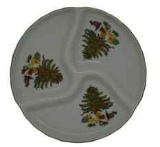 Merry Christmas Tree Ceramic Sectioned Bon Bon Serving Dish Jay Import C... - $12.59
