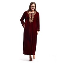 La Cera Women&#39;s Velvet Dress Medium Red/Gold - $49.49