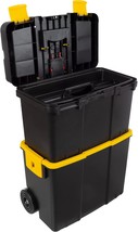 Portable Tool Box With Wheels - Stackable 2-In-1 Tool Chest With Fold-Down - £28.07 GBP