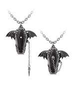 Alchemy Gothic Eternal Sleep Pendant Black Coffin Stick Pin Nail Bat Win... - $77.89 CAD