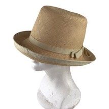 Miss Eileen Originals Vintage Women&#39;s Tall Brim Straw Hat Summer Beige R... - £18.19 GBP