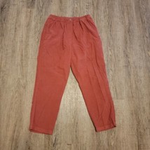 Woman Within Pull On Corduroy Pants Orange ~ Sz 16WP ~ High Rise ~ 26.5&quot; Inseam - £16.53 GBP