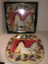 Set of 4 Vintage Keller-Charles Melamine CHICKEN Plates-10.5&quot; Nice Condition-IOB - £27.93 GBP