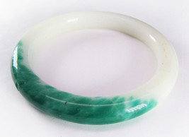 Vintage Faux Jade Art Glass Bangle Bracelet - £11.93 GBP