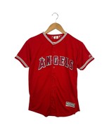 Los Angeles Angels Jersey Youth Large Red MLB Baseball Button Front Shor... - $41.66 CAD
