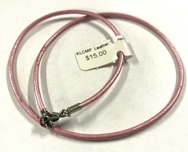 Authentic Kameleon Pink Leather Choker Cord Necklace, 16", KLCMP16, New - £11.19 GBP