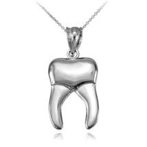 Sterling Silver Molar Tooth Dental Charm Necklace - £14.15 GBP+