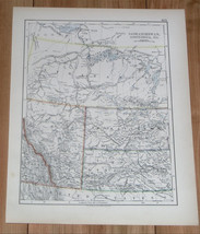 1904 Antique Map Of Alberta Assiniboia Athabasca British Columbia Canada Alaska - £23.98 GBP