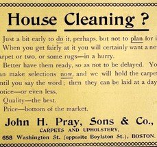 John Pray Carpets Upholstery 1894 Advertisement Victorian House Cleaning... - £11.76 GBP