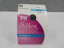 Leggs Silken Mist Panty Hose Sz B Control Top Semi Opaque Sft Blk Reinforced Toe - £5.97 GBP