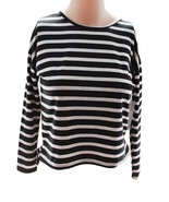 Love Alexa Junior Hi Low Cross Back Long Sleeve T-Shirt Size 10 Black/White - $8.90