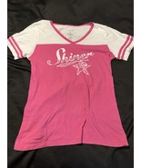 Shiner Beer Women’s V-Neck Jersey Tee Pink White XL Boxercraft Texas Style - $19.95