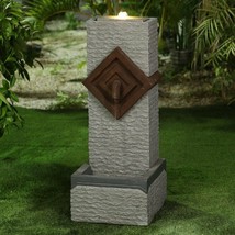 Outdoor Water Fountain LED Lighting Concrete Garden Patio Deck Planter Bed New - £183.03 GBP