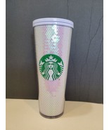 Starbucks 24oz Venti WHITE PINK SEQUIN Cold Cup Tumbler 2020 Holiday Nee... - $12.30