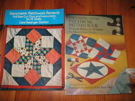 LOT: Geometric Patchwork Patterns Grafton &amp; US Patchwork Patterns Bannister 70&#39;s - £8.21 GBP