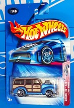 Hot Wheels 2004 Crank Itz Series #146 &#39;40s Woody Blue &amp; Tan w SBs Unpainted Base - £1.96 GBP