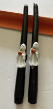VINTAGE Taper Candles 10&quot; Halloween Candles Ghosts With Jack O Lantern Pair - £10.88 GBP
