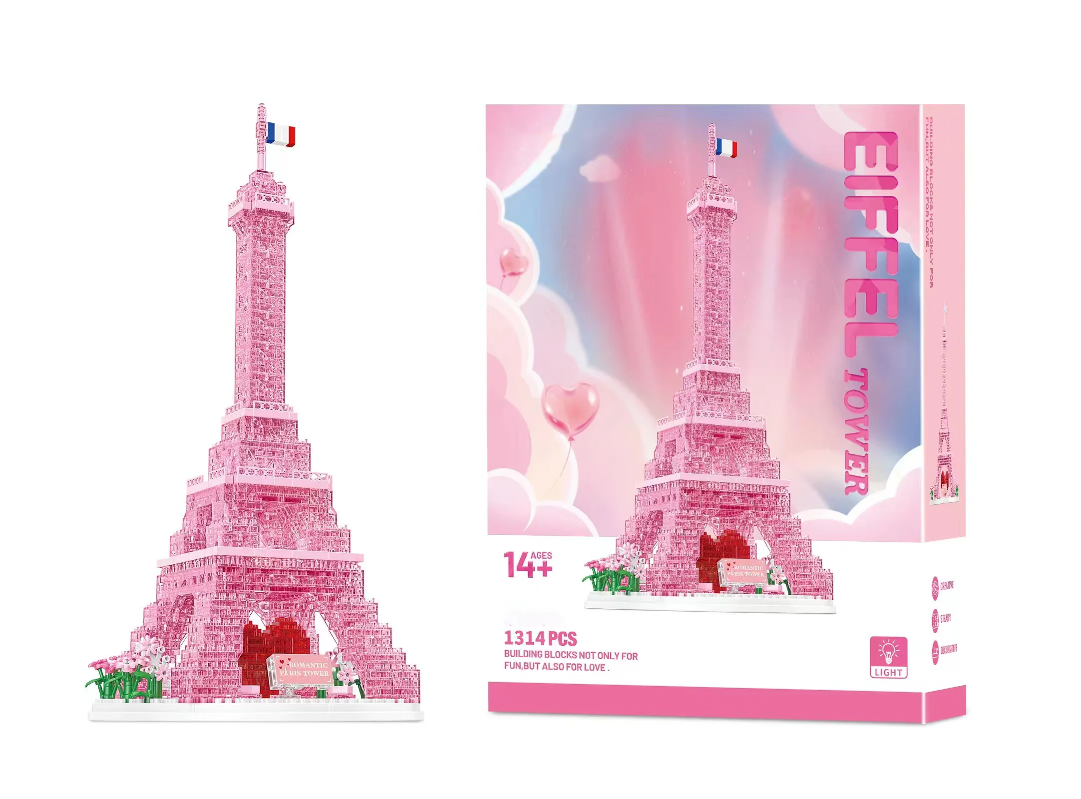 City World Famous Architecture Mini Model Cherry Blossom Pink Paris Eiffel Tower - £26.41 GBP+