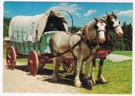 Postcard Wagons Ho Doon Pioneer Village Kitchener Ontario - $2.96