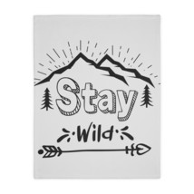 Personalized &quot;Stay Wild&quot; Velveteen Microfiber Blanket - Double-Sided Print for N - £34.58 GBP+