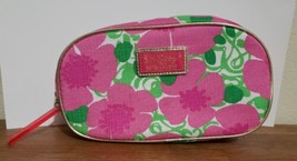 Lilly Pulitzer for Estee Lauder Makeup Bag Pink Floral Zipup Travel Bag 9x5 - $11.88