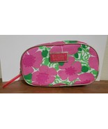 Lilly Pulitzer for Estee Lauder Makeup Bag Pink Floral Zipup Travel Bag 9x5 - $11.88