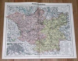 1905 Original Antique Map Of Brandenburg / Berlin Stettin Western Poland - $27.31