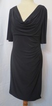 New! Polo Ralph Lauren Black Dress Size L MSRP $134 Side gather slouch n... - $50.00