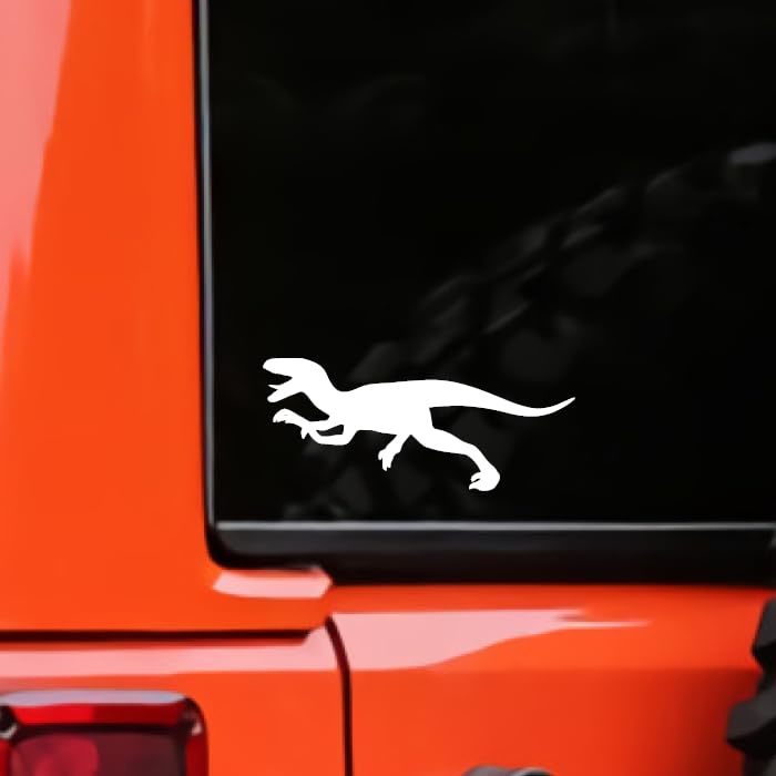 Raptor Dinosaur Velociraptor Jurassic 6x2.5 Vinyl Decal Sticker Custom Truck Win - $5.69