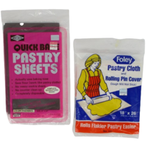 Vintage NEW Foley Pastry Cloth Rolling Pin Cover + Sheets UNUSED SEALED ... - $19.78