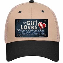 This Girl Loves Her Cowboys Novelty Khaki Mesh License Plate Hat - £22.70 GBP