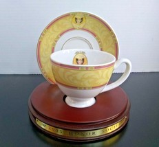 2005 Avon Mrs. P.F.E. Albee Teacup Saucer Honor Society Award with Wood Pedestal - £5.72 GBP