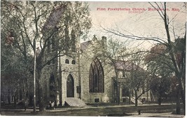 First Presbyterian Church, Hutchinson, Kansas, vintage postcard 1908 - $14.99