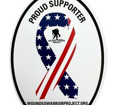 Proud Supporter Wounded Warriors Project Magnet Oval Military Veterans 2022 E55 - £8.78 GBP