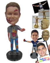 Personalized Bobblehead Zombie Boy Wearing T-Shirt And Jeans Trying To Catch You - £67.93 GBP