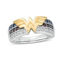 Wonder Woman Collection 80th Anniversary Multi-Gemstone and Diamond Wedding Ring - £102.29 GBP