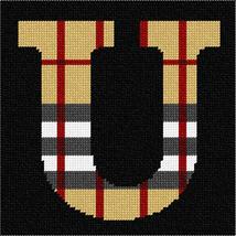 Pepita needlepoint kit: Letter U Camel Tartan, 7&quot; x 7&quot; - £38.22 GBP+