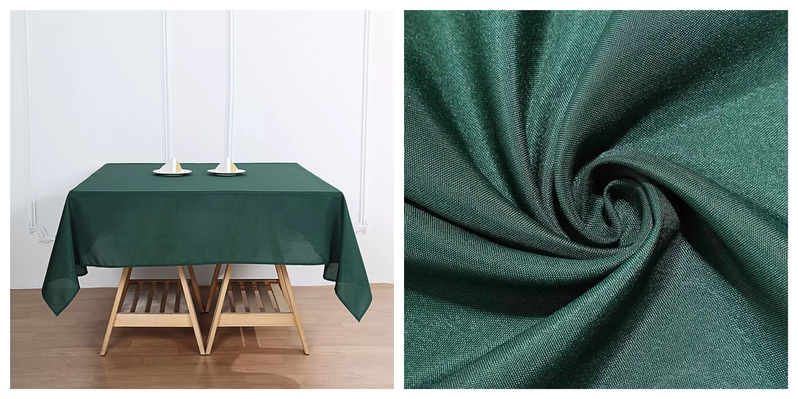 Hunter Green SQUARE POLYESTER TABLECLOTH Wedding Party Event Catering Li... - $28.99