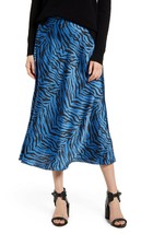 Rebecca Minkoff Davis Zebra Print Satin Twill Skirt Sapphire ( 6 ) - $73.25