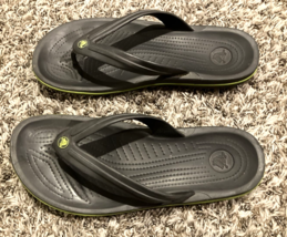 Crocs Sandals Flip Flops Mens Size M10 W12 Grey Comfort Waterproof Beach... - £14.63 GBP