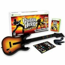 X Box 360 Guitar Hero World Tour Guitar Kit Bundle Set w/game Disc Microsoft - £227.17 GBP